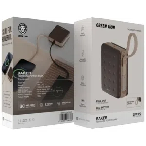 باوربانك جرين ليون بقوة 10000mAh مع كيبل تايب سي