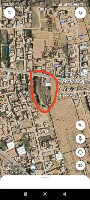 6000 متر للبيع بكرزاز قرب مدرسة بدر ومسجد المجدوب
