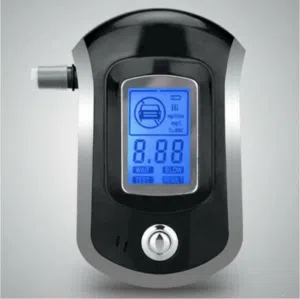 جهاز فحص نسبة الكحول في النفس AT6000، مزود بشاشة LCD زرقاء رقمية، ومنبه صوتي، صغير الحجم، محمول،