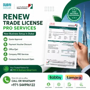 RENEW TRADE LICENSE PRO SERVICES  New Business Setup in Dubai  Quota Approval ,