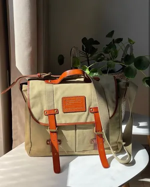 massimo dutti canvas messenger bag