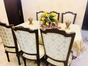 طاولة سفرة 6 كراسي نخب خشب دمياطي