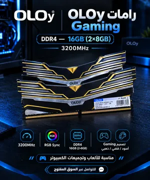 رامات OLOy Gaming RGB DDR4 سعة 16GB (2×8GB) بسرعة 3200MHz