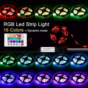 حبل ليد RGB دبل فيس لاصق يضي اكثر من 16 لون و حركه و تحكم بالريموت 5 متر اضائه ضوء  اناره