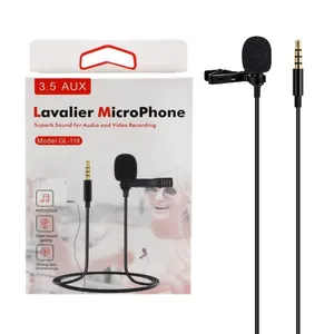 ميكروفون لافالير صوت واضح وجودة عالية ميكروفون صغير احترافي بتوصيل 3.5mm AUX