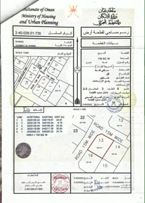 اراضي سكنيه شبك في خبة ال خميس مساحة كل ارض 730م
