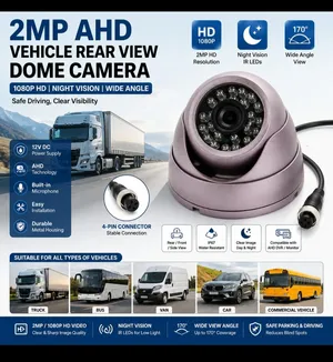 2MP AHD 1080P Vehicle Rear View Dome Camera – 170° Wide Angle, Night Vision, IP67
