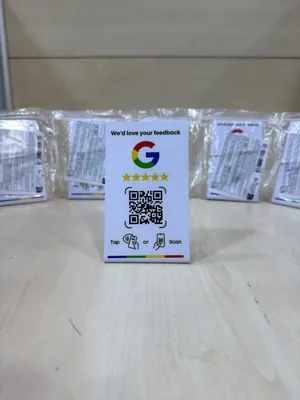 بطاقات وقواعد تقييم خرائط جوجل (Google Review Stand) - NFC و QR Code لزيادة زباينك ومبيعاتك