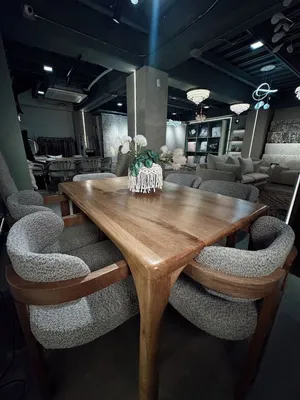 Modern table and chairs.