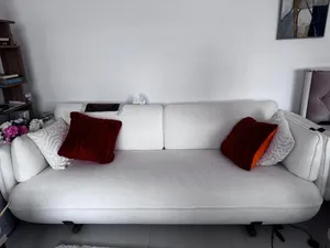 ANETTA 3 SEATER SOFA - WHITE