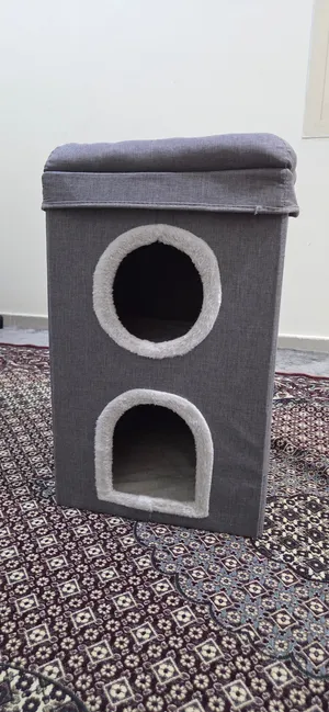 2-Tier Cozy Cat House / Condo Ottoman with Scratching Pad