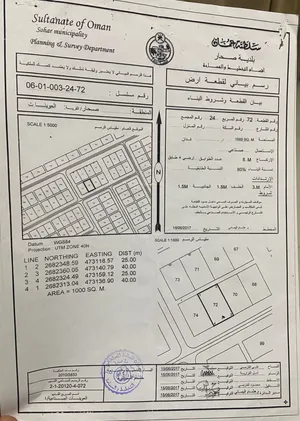 للبيع أرض صناعية في ولاية صحار – منطقة العوينات