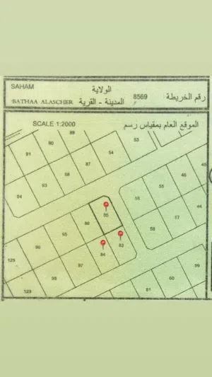للبيع ثلاث أراضي شبك بولاية صحم (روضان)