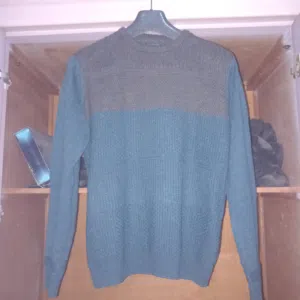 Cedar Wood State Mens Small Pullover Blue Grey Long Sleeve Striped Sweater  بلوفر قطن ماركة Cedar Wo