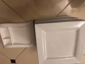 صحون سفرة لون ابيض