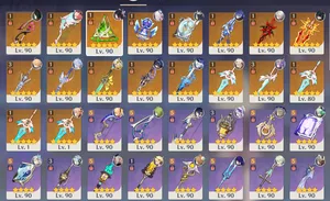 Genshin Impact AR60 EU  83 Characters  33+ 5 stars  16+ 5 stars Weapons