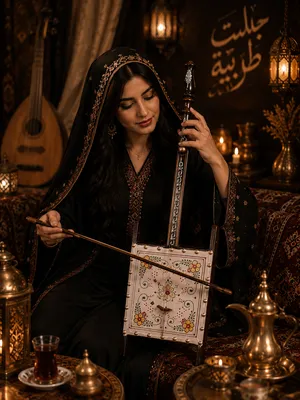 الة عزف الربابه البدويه انتيك شغل يدوي مع قوس ربابه