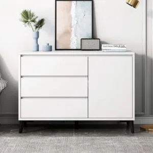 كومدي خشب ثفيل جودة ممتازة يحتوي 3 مجر (سكك) 1 باب  ابعاد 80*40*100 CM