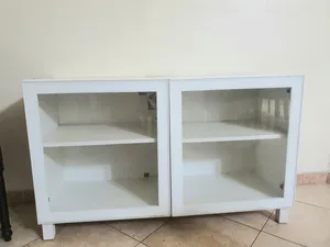IKEA White Glass Display Cabinet with 2 Doors – Storage & Display Unit