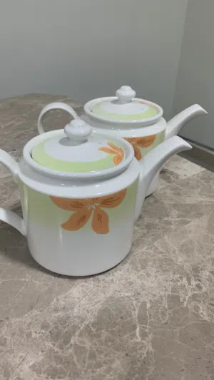 Set of 2 Ceramic Teapots - Floral Design