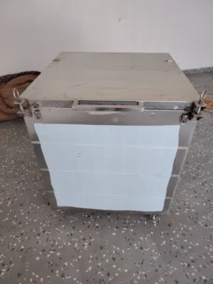 تنور استيل حجم 80x90 وارتفاع 120 وشبك استيل داخلي ممكن التحكم في مستوى الشبك وضع في الأعلى او أسفل
