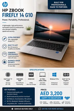 (GREAT CONDITION) HP ZBook Firefly 14 G10 — i7 • RTX A500 • 16GB RAM • 512GB SSD