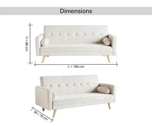 Light beige 3-seater sofa