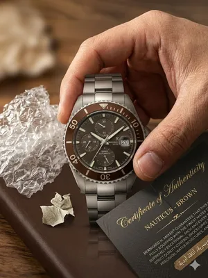 • Bernhard H. Mayer (برنارد إتش ماير - ماركة سويسرية • الموديل: Nauticus - Brown Limited Edition