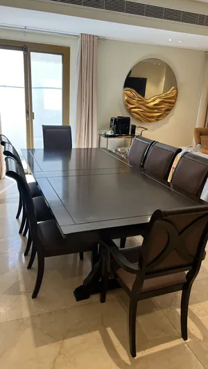 8-Seater Dining Table Set with Buffet طاولة طعام مع 8 كراسي وبوفيه
