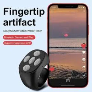خاتم بلوتوث تحكم كامل بتقليب صفحات موبايل و فديو و صور و يوتيوب و تكتك و سوتش تصوير عن بعد 10 متر دو