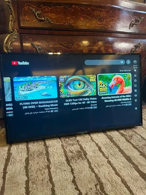 شاشة جنرال فيو (LED TV) بحجم 42 بوصة  سمارت مع ريموتها استخدام بسيط بحالة جديدة للبيع السعر 130د عما