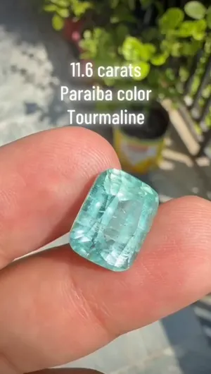High Quality of Paraiba tourmaline Gemstones cut polished light Blue color.