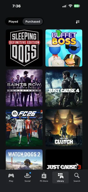 Ps account containing alot of games