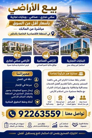 للبيع ارض سكني تجاري الدقم وبنايه تجاري وارضي سكنيه وصناعي