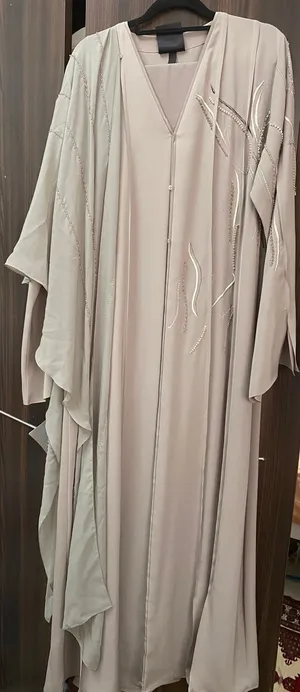 Louzan greenish beige emblished abaya size medium length 56