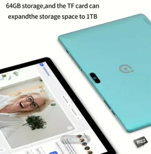 PRITOM Tablette Android 13 10,1 pouces, 4 Go (2 Go + 2 Go extensible) de RAM, 64 Go de ROM avec étui