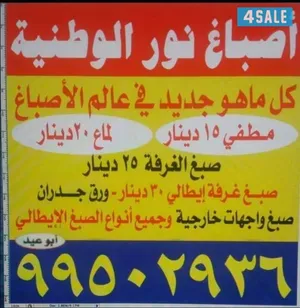 صباغ وترميمات جميع انواع الاصباغ ورق جدران