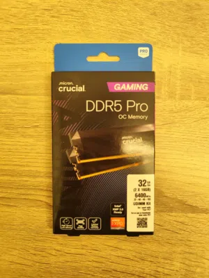New & Unused Crucial Pro 32GB (2x16GB) DDR5 6400MHz CL32 Gaming RAM (Color: Black) – High Speed/Low