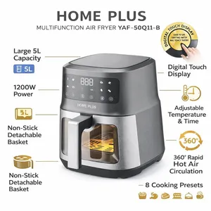 قلاية هوائية نوع home plus جديدة و غير مستخدمة السعة5لتر