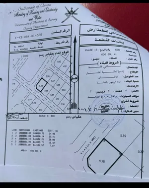 ارض سكنية العامرات النهضة 15 كونر