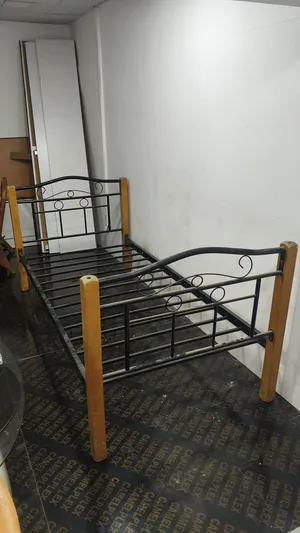 Single Bed Frame – Wood & Metal – Iron Bed – Steel Bed – Scroll Design