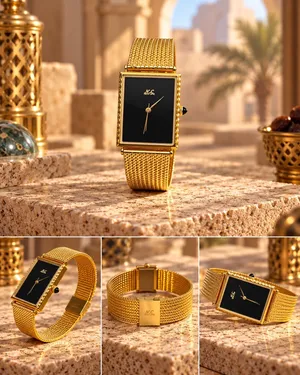 ساعة سويسري اصلي مطلية ذهب عيار 21  ماركة نيوً لايف