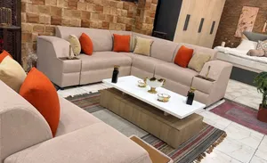 طقم كنب طقم كنب modern فخم و راقي جداً  خشب سويد بالكامل ، اسفنج دانلوب  قماش شاموا فاخر