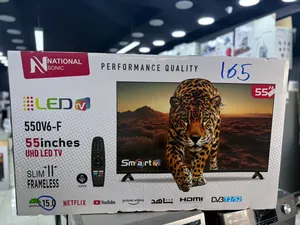 شاشة ناشونال 55 بوصة 4k smart اندرويد 15 موديل 2026 مع ريموت تحكم بالكامل عبر الصوت