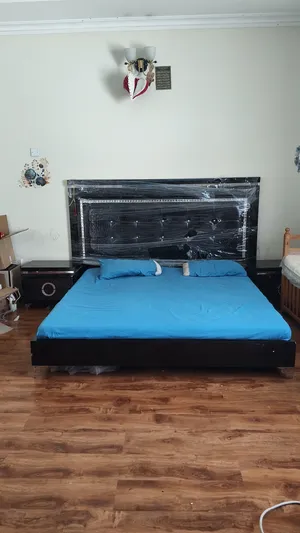 King Size Bed 200x190 cm with Mattress + 1 Side Table Only, Delivery inquiry- Call