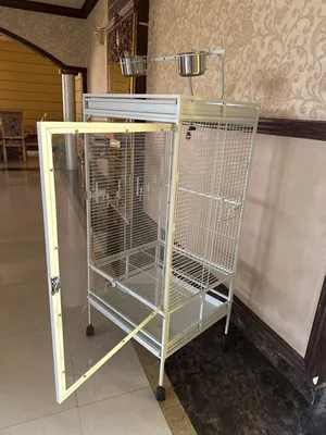 Cage for big parots white with all bowls used only for 1 month