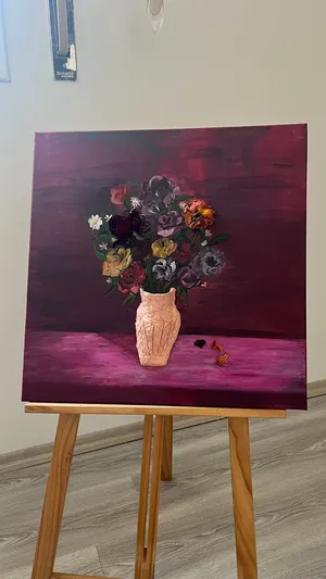 لوحة فنية مرسومه بألوان الأكريلك