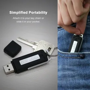 مسجل صوت USB 8GB – تسجيل بضغطة واحدة صغير ومحمول جودة صوت واضحة للمحاضرات والندوات