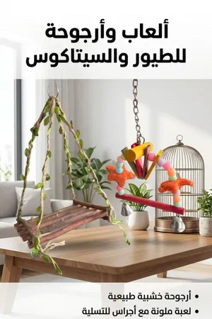 ألعاب وأراجيح لأقفاص الطيور والسيتاكوس (Bird Cage Toys / Swings)