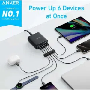 شاحن موبايل وتابلت عالي الجودة Anker Charger 112W 6 Ports